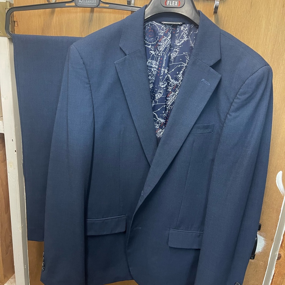 Nautica Men's Dark Blue Suit 40R Jacket 34W Pants